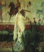 Sir Lawrence Alma-Tadema,OM.RA,RWS A Greek Woman Sir Lawrence Alma-Tadema USA oil painting artist